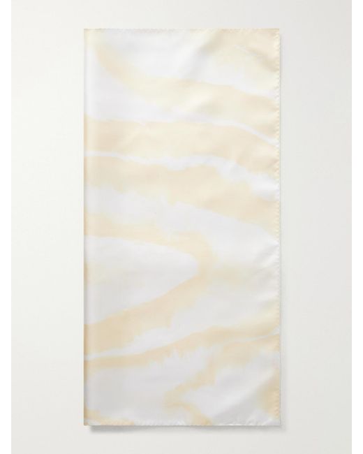 Kallmeyer White Oil Moire Printed Silk-Twill Scarf