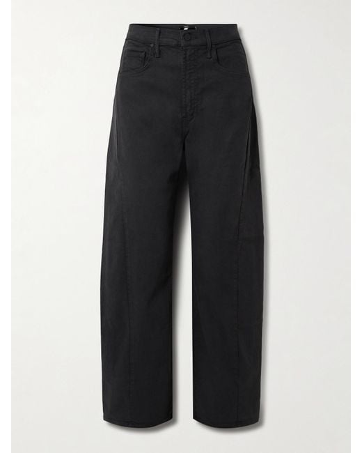 Mother Black The Half Pipe Flood High-Rise Tapered Jeans