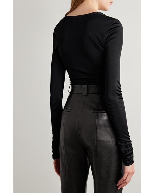 Khaite Black Janelle Stretch-Jersey Bodysuit