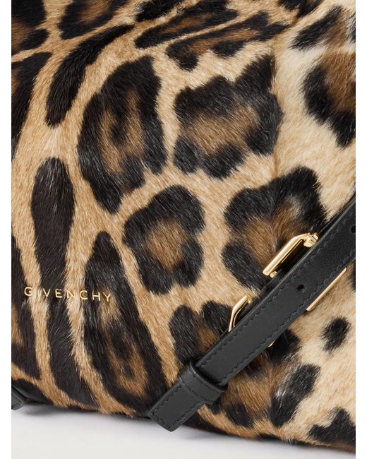 Givenchy Multicolor Voyou Medium Leopard-Print Calf Hair Shoulder Bag