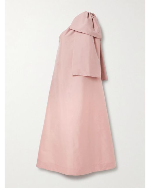 BERNADETTE Pink Winnie Bow-Embellished Taffeta Gown