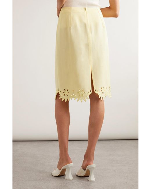 Bottega Veneta Yellow Broderie Anglaise Skirt