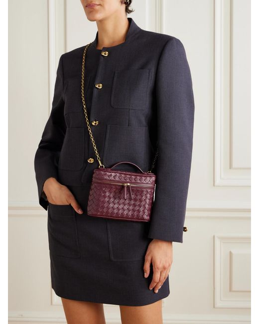 Bottega Veneta Purple Bang Bang Small Intrecciato Leather Tote
