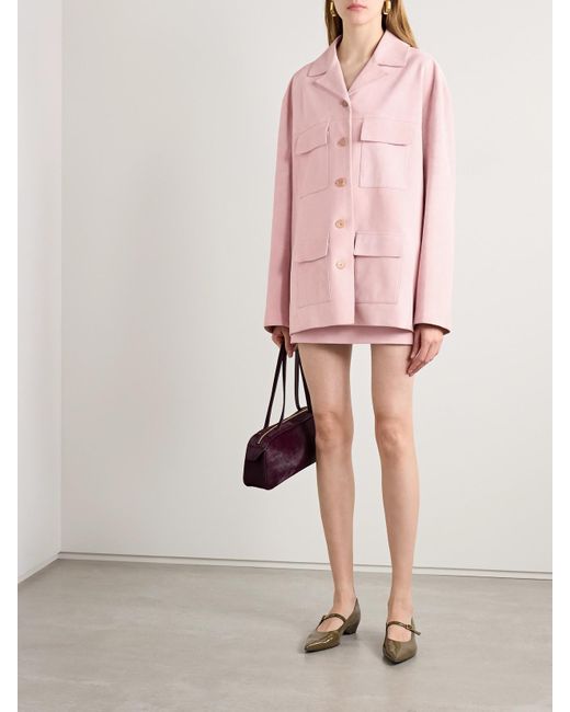Khaite Pink Morsson Suede Jacket