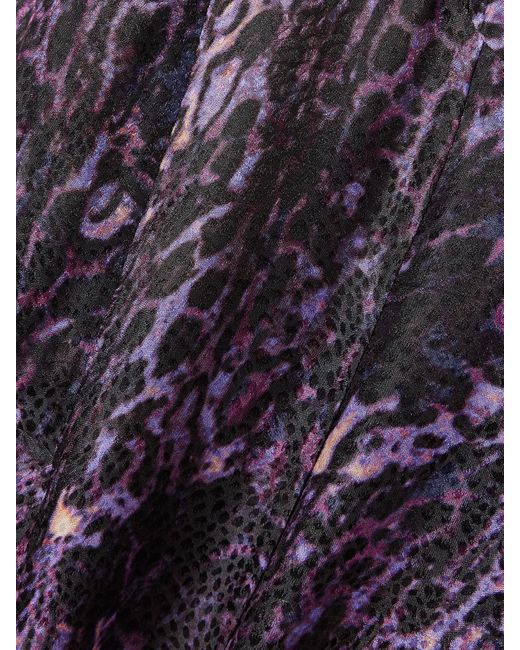 Isabel Marant Purple Manelia Draped Printed Fil Coupé Maxi Dress