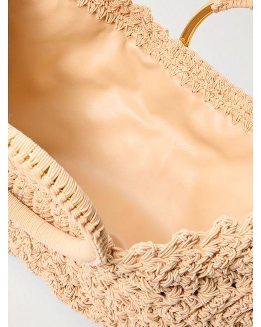 Sac À Main En Raphia Synthétique À Broderie Bracelet Paravent Chloé en coloris Natural