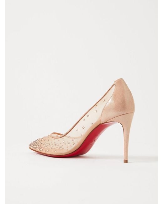 Christian Louboutin Multicolor Follies 85 Pumps Aus Mesh Und Leder Mit Glitter-Finish Und Kristallen