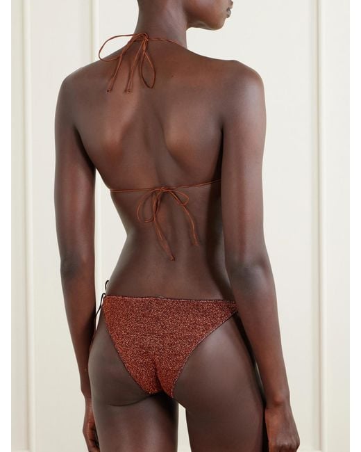 Oseree Brown Lumiere Embellished Bikini Set