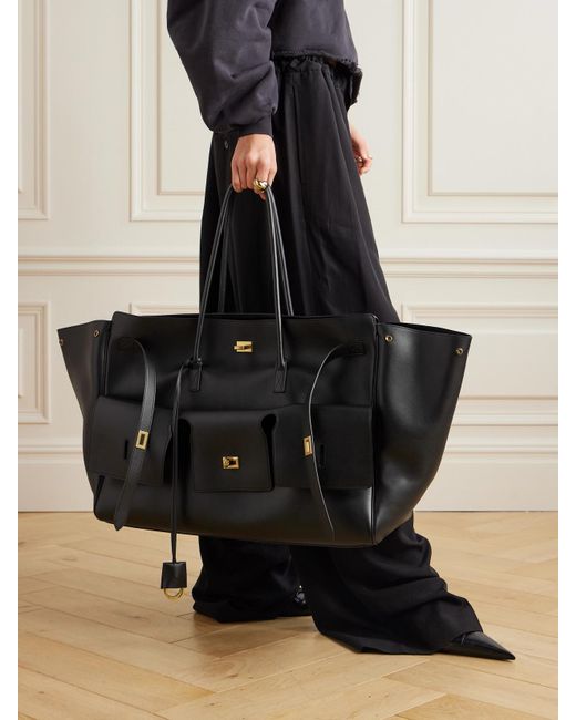 Balenciaga Black Bel Air Carry All Große Tote Aus Leder