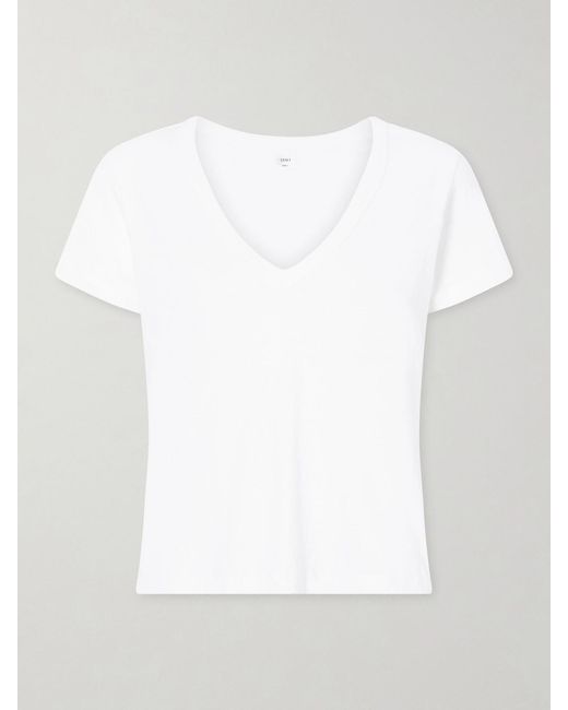 Leset White Laura Cotton-Jersey T-Shirt
