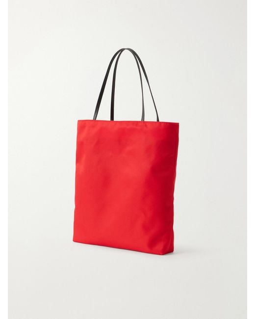 Valesque Red Thea Leather-Trimmed Nylon Tote Bag