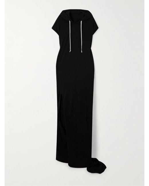 Robe Longue À Capuche En Jersey De Coton Edfu Rick Owens en coloris Black