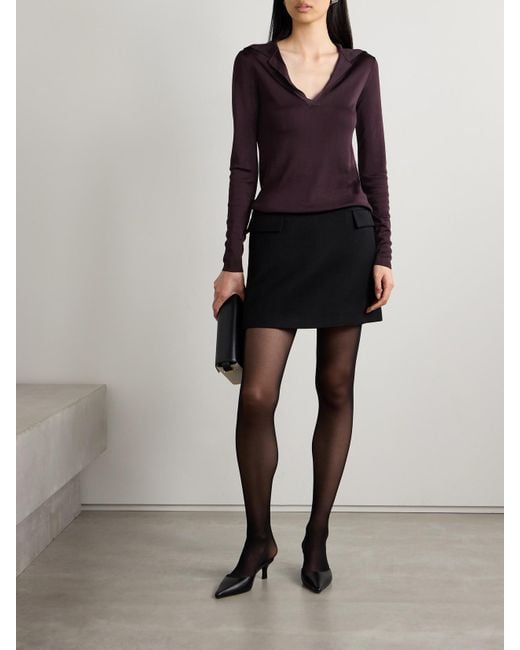 Veronica de Piante Purple Ada Stretch-Knit Polo Shirt