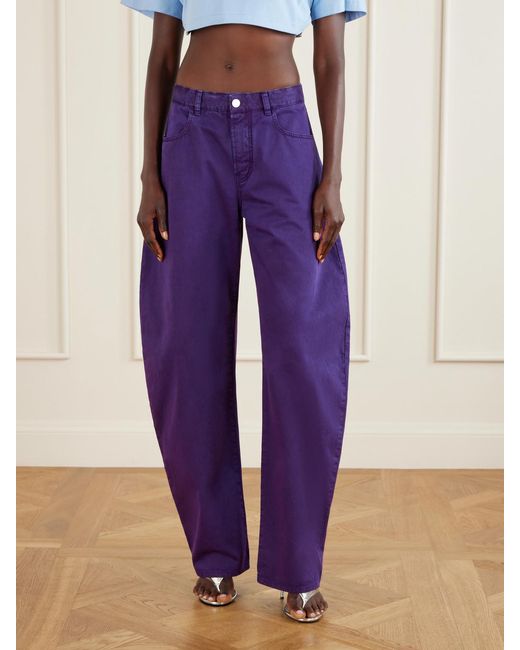 Alaïa Purple Mid-Rise Wide-Leg Jeans