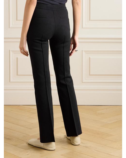 High Sport Black Long Kick Stretch-Cotton Flared Pants