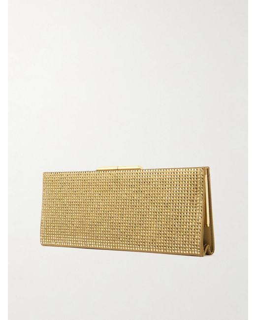 Saint Laurent Natural Midnight Clutch Aus Satin Mit Kristallen