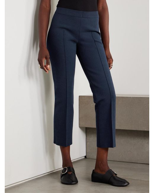 High Sport Blue Geo Louis Cotton-Blend Straight-Leg Pants
