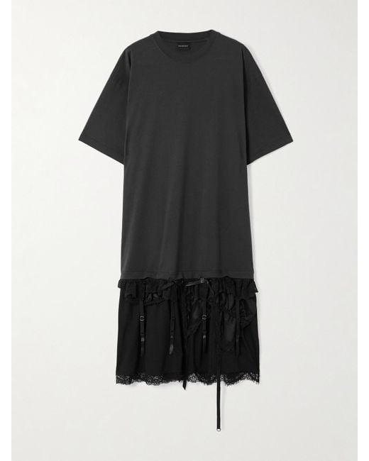 balenciaga layered mini dress Black Layered Mini Dress In Multi