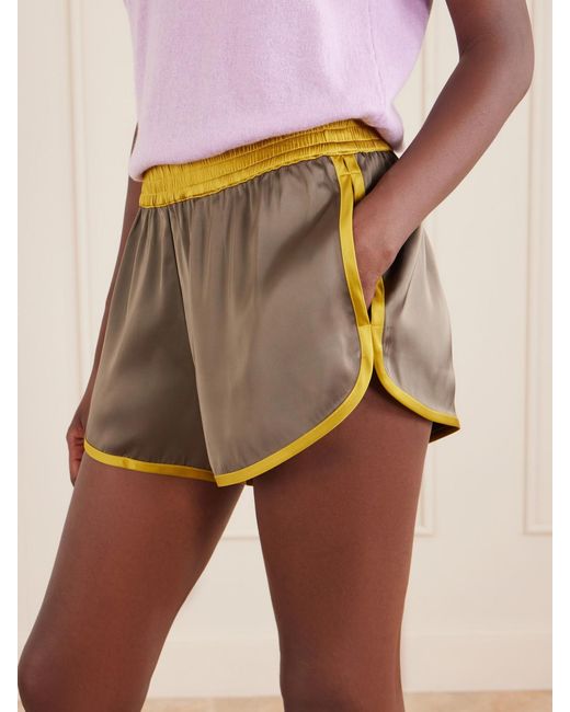 Staud Natural Aero Satin Shorts