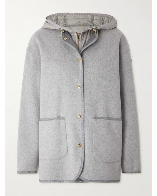 Moncler Gray Reposse Convertible Wool And Cashmere-Blend Jacket
