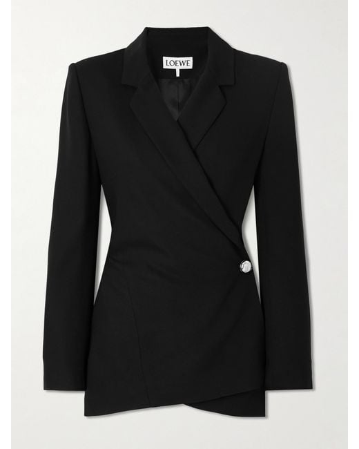 Loewe Black Crepe Wrap Blazer