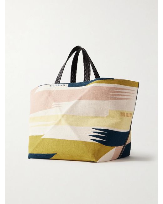 Loewe Metallic Puzzle Fold Xl Tote Aus Canvas Mit Jacquard-Muster Und Lederbesätzen