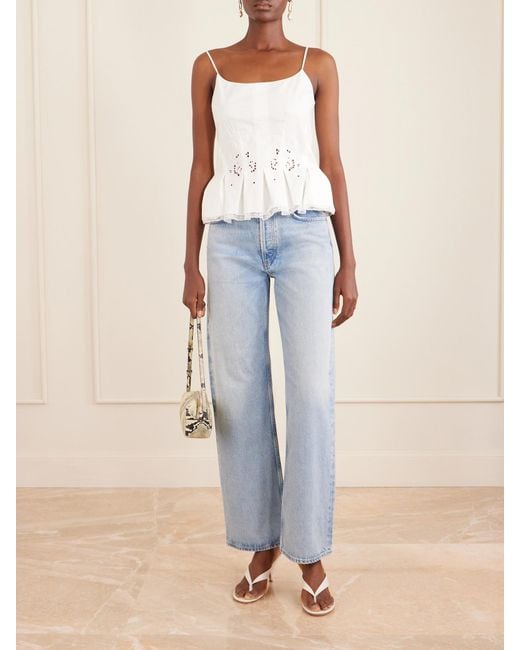 Magda Butrym White Crocheted Cotton Corset Top