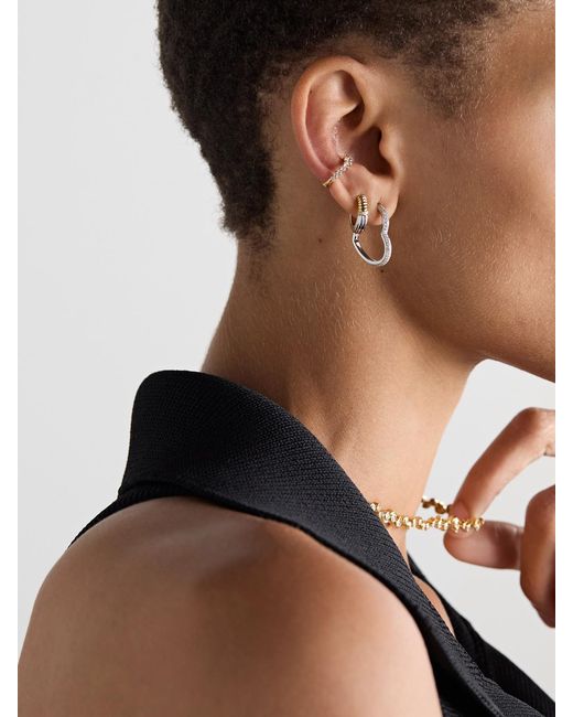 Yvonne Léon Natural Créole Coeur 18-Karat Diamond Single Hoop Earring