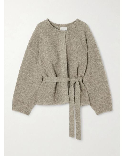 Deiji Studios Natural Pod Belted Bouclé Cardigan