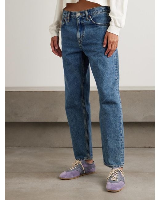 Re/done Blue The Ollie High-Rise Straight-Leg Organic Jeans