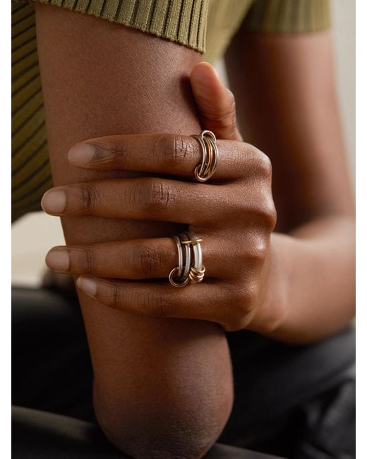 Spinelli Kilcollin Natural Orion Set Of Three Sterling And 18-Karat And Rose Rings