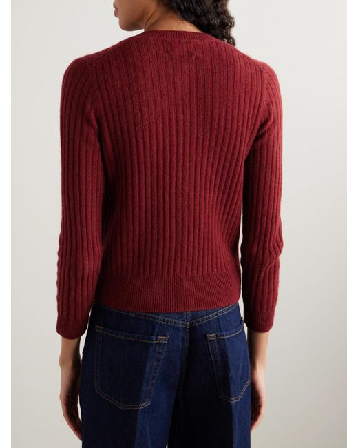 Cardigan En Cachemire Côtelé Danaë Doen en coloris Red