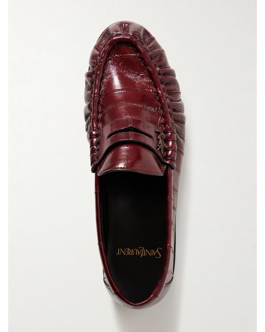 Saint Laurent Red Le Loafer Eel Loafers