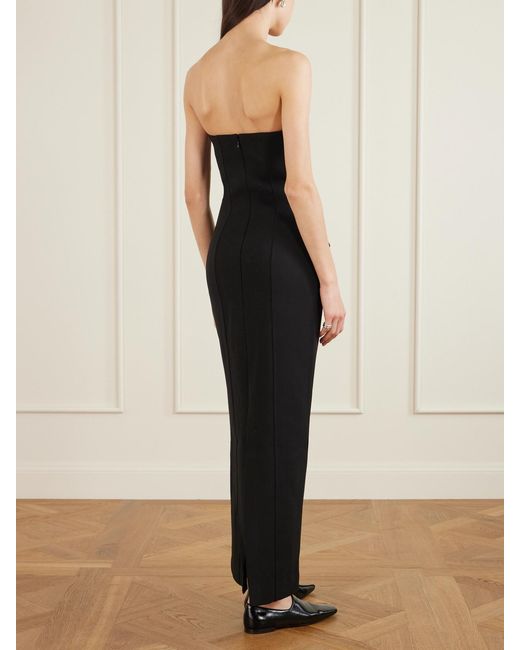 Totême  Black Trägerloses Maxikleid Aus Crêpe