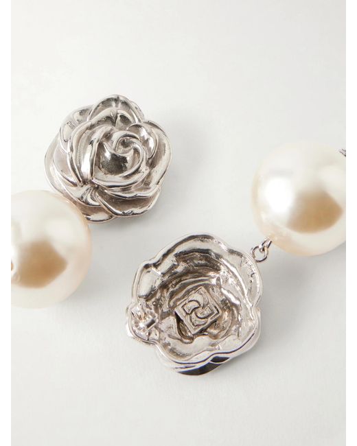 Magda Butrym White Tone Pearl Earrings