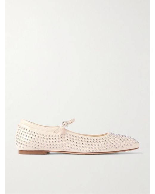 Aeyde Natural Uma Studded Leather Mary Jane Ballet Flats