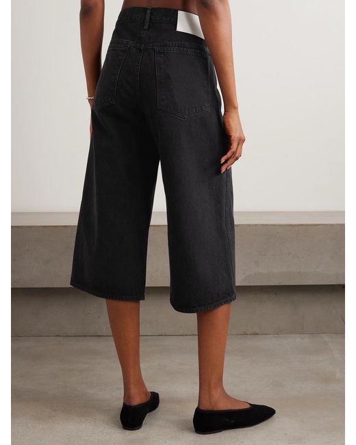 Agolde White Maria Mcmanus Skater Wide-Leg Organic And Recycled Denim Shorts