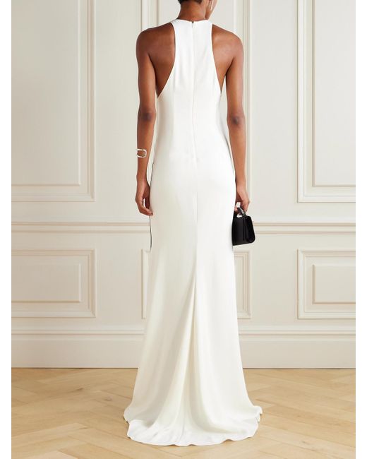 Stella McCartney Black Miracle Zweifarbige Robe Aus Crêpe Mit Organzaeinsätzen