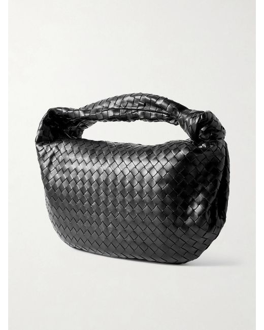 Bottega Veneta Black Jodie Medium Intrecciato Leather Tote