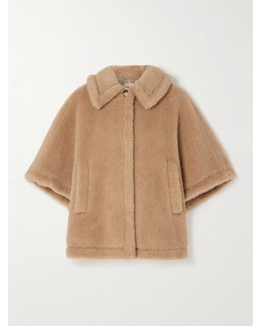 Max Mara Natural Tenebre Oversized Alpaca, Cashmere And Silk-Blend Cape