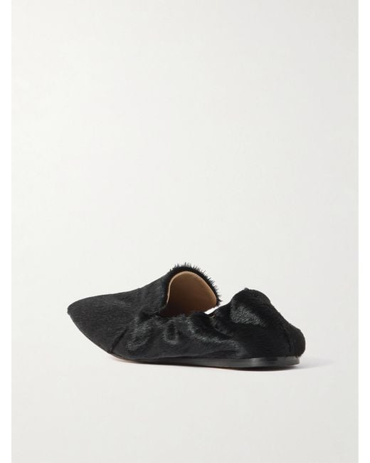 Le Monde Beryl White Orlando Calf Hair Loafers