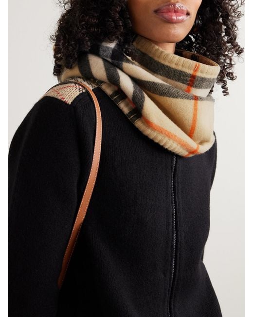Burberry Natural Checked Cashmere Snood