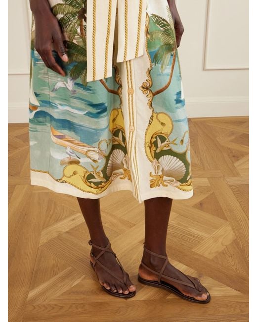K. Jacques Natural Abako Nubuck And Leather Thong Sandals