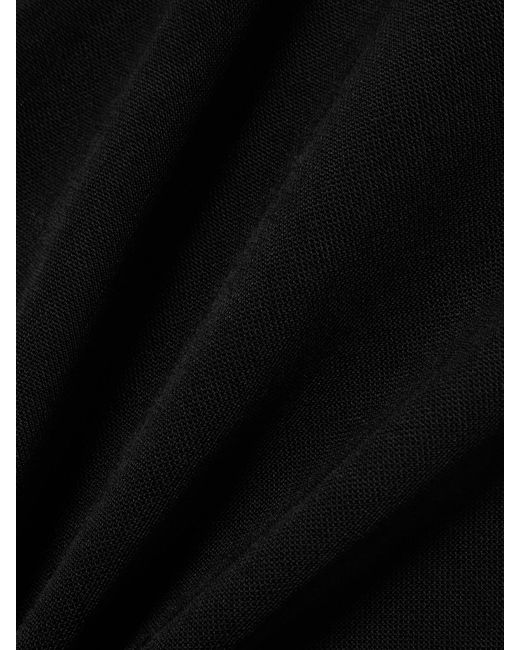 Nili Lotan Black Ranni One-Shoulder Stretch-Knit Maxi Dress