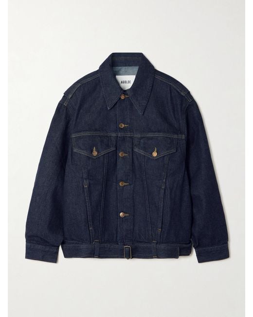 Agolde Blue Merritt Belted Denim Jacket