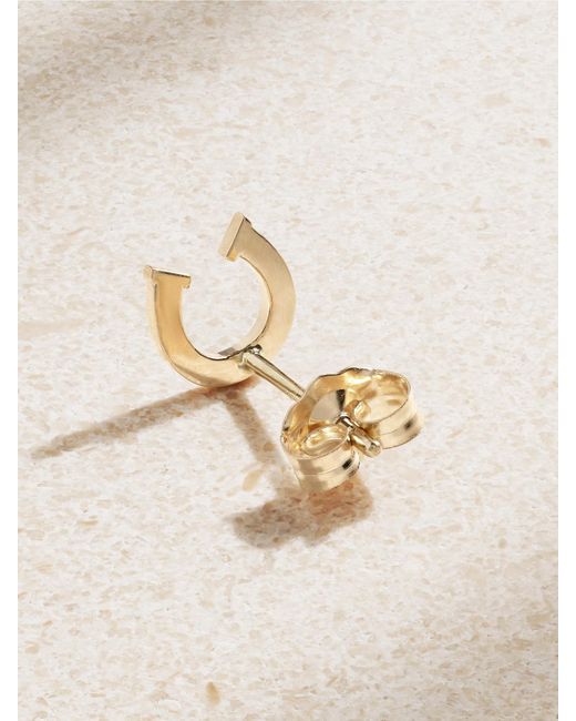 Alison Lou Natural Horseshoe Einzelner Ohrring Aus 14 Karat Mit Emaille
