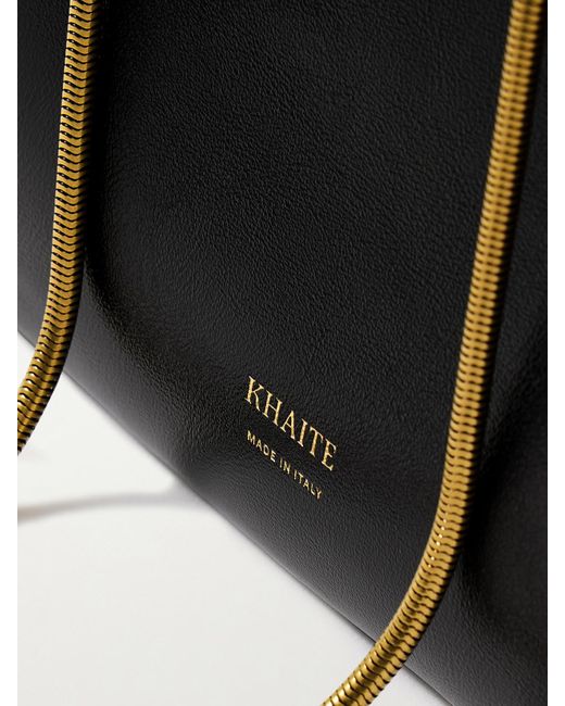 Khaite White Lilith Shearling-Trimmed Leather Tote