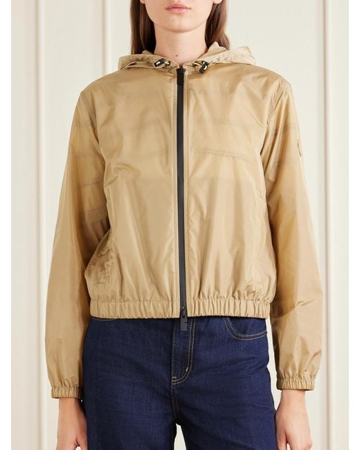 Burberry Natural Nelson Hooded Printed Shell Jacket