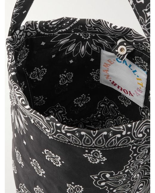 Call it By Your Name White Paisley-Print Cotton Bucket Bag