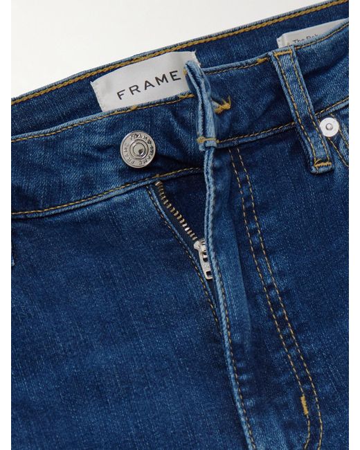 FRAME Blue The Pencil Cropped High-Rise Slim-Leg Jeans
